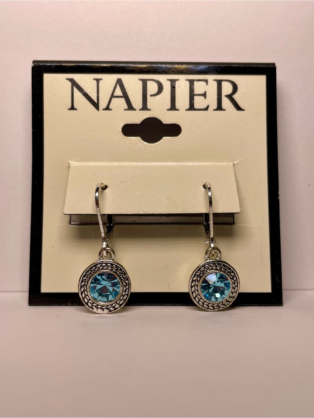 Napier Blue Crystals Dangle Earrings